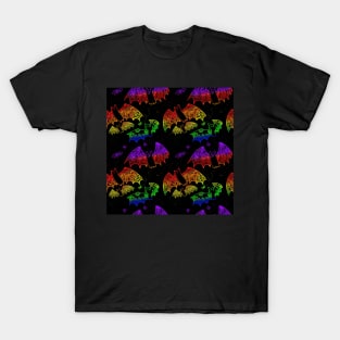 Rainbow Lace Bats on Black T-Shirt